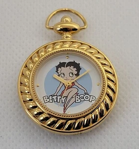 Ladies Valdawn Betty Boop Round Gold Tone Pedant Watch L5 - Picture 1 of 5