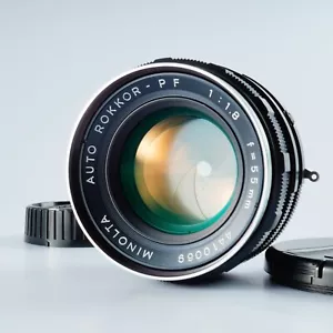 EX+5 MINOLTA AUTO ROKKOR PF 55mm F/1.8 MF Standard Lens From JAPAN - Picture 1 of 16