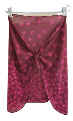 Vintage Jantzen Sarong One Size Purple Pink Sparkle Floral Hawaiian Tie Closure - Image 1 of 4