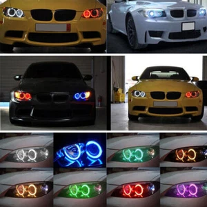 Universal COB Angel Eyes Halo Ring Fog Lights Pair 60-120mm Car Front LED New - Picture 1 of 15