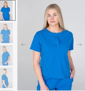 Alta Kenzie Two Pocket Scrub Top Royal Blue Size Medium Women’s Uniform Nurse - Picture 1 of 7