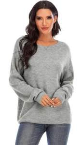 Woolen Bloom Damenpullover Größe XL grau grau einfarbig Pullover Acryl Wollmischung - Bild 1 von 6