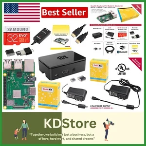 32GB Raspberry Pi 3 B+ Starter Kit: Quad-Core, Premium Black Case Included - Afbeelding 1 van 11