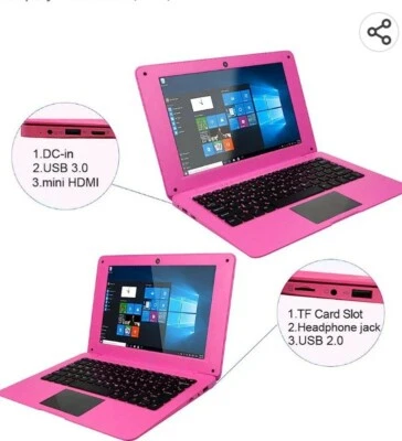 Windows 10 Tocosy Laptop 10.1 Inch Quad Core Slim and Lightweight Mini Netbook - Image 1 of 4