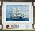 Vintage Tall Ships Poster Advertising FOTOBEAM Inc. Lithograph  27 x 30 Sailing