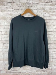 Nike Crewneck Men Size Large Black Sweater Swoosh Spelllout Sweatshirt - Picture 1 of 7