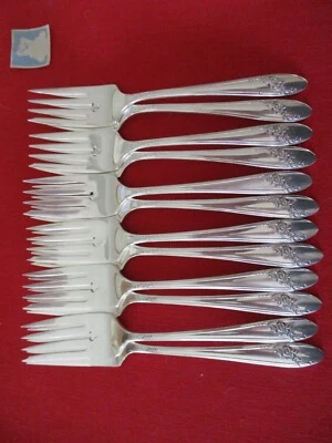 (12) Вилки для салата посеребренные Oneida Tudor, 1946 Queen Bess No16 - Изображение 1 из 4