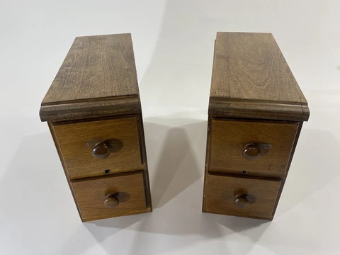 Vintage, Set of Wood Drawers Desk Top, Sewing Victorian, Antique, Small, Storage Cover