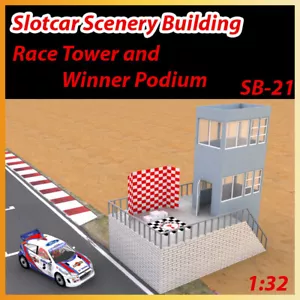Slotcar Scenery Building Race Tower & Winner Podium Scalextric, Carrera - Foto 1 di 7