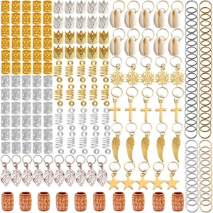 210 Pcs Hair Coil Dreadlocks Beads Metal Shell Hair Decorations - Picture 1 of 12