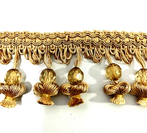 Borla marrón de 2,5" con flecos para tapicería decoración del hogar manualidades 18" 1 pieza - Imagen 1 de 5