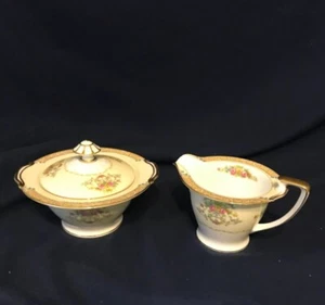 Noritake Mystery #56 Creamer And Sugar Bowl With Lid - Picture 1 of 7