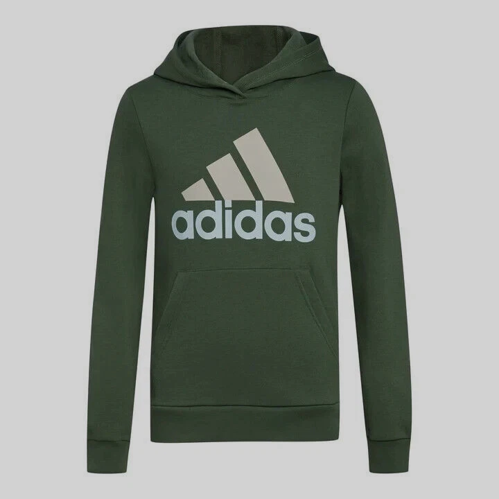 Adidas Big Boys Long Sleeve Logo Hoodie Hooded Pullover Size L (14-16) Green