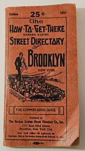 1933 Barkan System BROOKLYN How To Get There Straßenverzeichnis mit Karte - Bild 1 von 9