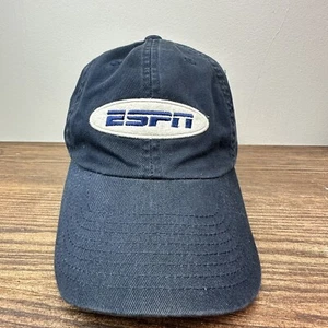 Vintage ESPN Hat Ball Cap Circled Logo Navy Blue - Picture 1 of 7