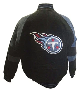 Giacca invernale Tennessee Titans da uomo M L 2XL pelle scamosciata cerniera intera NFL - Foto 1 di 9
