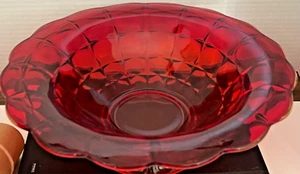 VTG Indiana Glass Amberina Large Serving Bowl Tiara Constellation Sunset Bowl - Picture 1 of 8