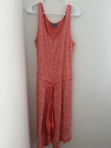Fresh Produce Womens Coral Paisley Floral Knit Maxi Dress Size XL Boho Retro - Picture 1 of 5