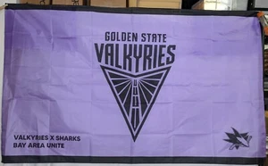 Golden State Valkyries SGA Flag Cape 3/22/2025 WNBA San Jose Sharks NHL Purple - Picture 1 of 6