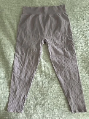 Leggings H&M Sport Rosa Claro XXL Acanalados Cintura Alta Foto 1 de 4