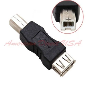 USB 2.0 Type A Female to B Male Camera Printer HDD PC Cable Converter Adapter - Picture 1 of 4