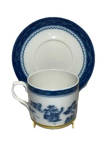 MOTTAHEDEH BLUE CANTON CUP AND SAUCER SET Of 1. Absolutely No Damage, Has Stand - Picture 1 of 9