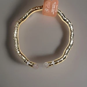 Camila Coelho goldfarben Statement Choker Halskette mit Rosenquarz  - Bild 1 von 6