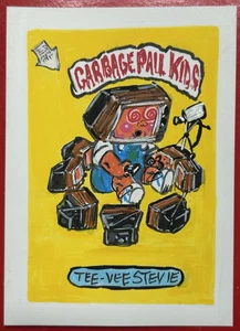 Garbage Pail Kids GPK 1/1 ACEO Sketch Trading Card Tee-Vee Stevie Original Art - Bild 1 von 2