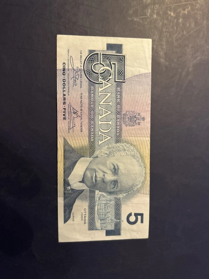 ULTRA RARE NEAR MINT CANADA 5 DOLLARS  1986 KINGFISHER UNC FNX REPLACEMENT BIRD  - Image 1 of 2