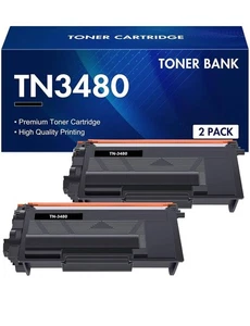 Brother Printer Black Toner Cartridge TN3480 Twin Pack (X2) - Picture 1 of 1