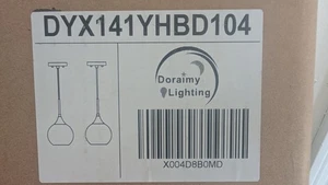 Doraimy Lighting 2 Pack Light Fixtures - Clear Globe with Black Base - Picture 1 of 5