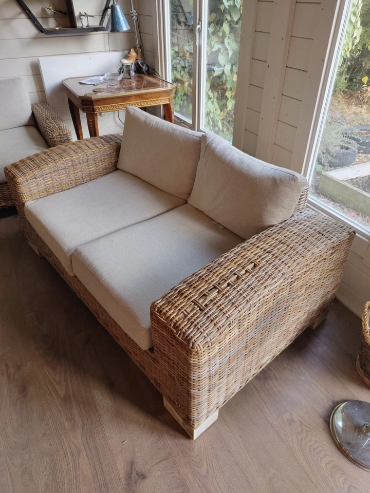 Holloways Rattan 3-Piece Conservatory Furniture Set - Image 1 of 4