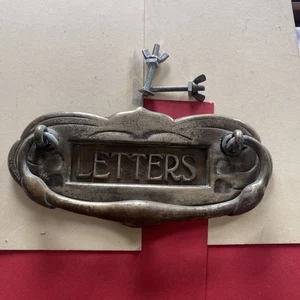 Vintage Brass LETTERS Letter Box antique door plate With Knocker & number stamps - Picture 1 of 24