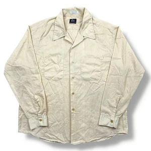 Vintage 60s E&W Loop Collar Sanforized Rockabilly Disco Long Sleeve Shirt XL - Picture 1 of 6