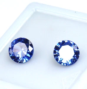Zafiro azul AAA+ calidad certificada piedra preciosa natural suelta corte redondo 1,80 quilates - Imagen 1 de 7