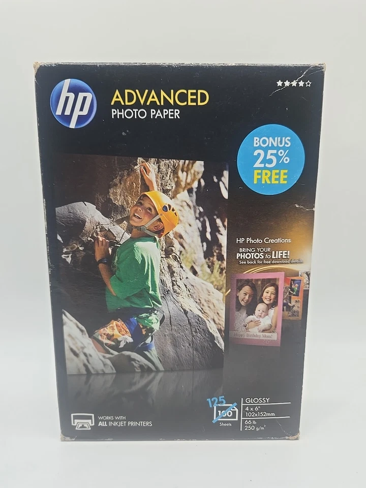 HP Advanced Photo Paper 4” x 6” Glossy 90 Sheets SF779A -open Box - Image 1 of 2