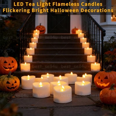 12/24x LED Tea Lights Flickering with Remote Candles Votive Battery Operated - Image 1 of 4