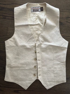 Винтажный 1980-х Levis отделки льняной костюм жилет редкая находка - Изображение 1 из 4