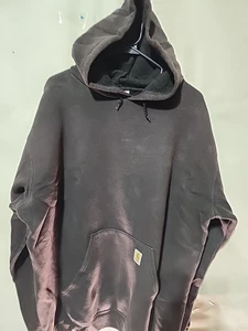 Felpa con cappuccio vintage Y2K Carhartt nera invecchiata sbiadita P2p 28" lunghezza 30" - Foto 1 di 10