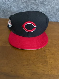 Cappello da baseball New Era 59Fifty Cincinnati Reds MLB aderente da uomo taglia 7 3/4 nero/rosso - Foto 1 di 4