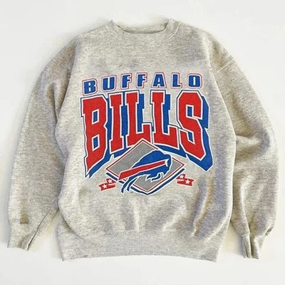 Buffalo Bills NFL Football ash color Graphic Ash Unisex Crewneck Sweatshirt - Image 1 of 2