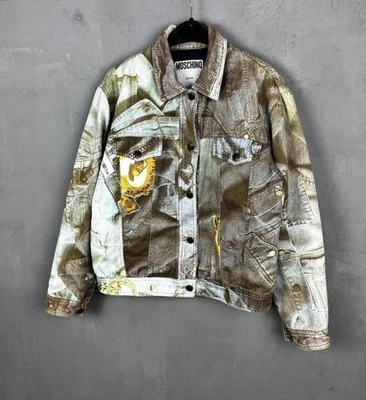 Vtg Moschino Jeans Patchwork Denim Print Jacket 42 M - Image 1 of 4