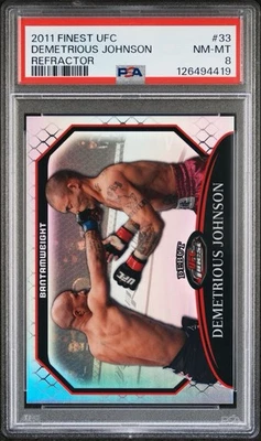 2011 Topps Finest UFC Demetrious Johnson #33 Refractor /888 (RC) PSA 8 - Image 1 of 2