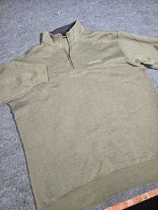 Columbia Men’s XL Quarter Zip Pullover Olive Green Heavyweight Cotton Blend Swea - Picture 1 of 9