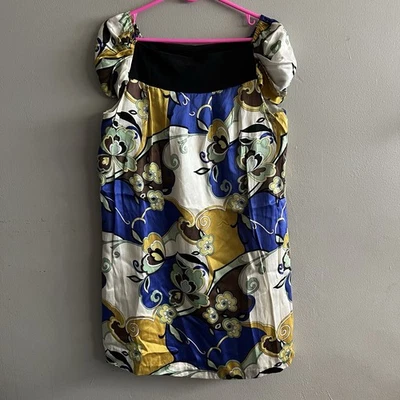 Vestido para mujer Arden B 100 % seda multicolor mezclado estampado floral manga gorra talla S Foto 1 de 3