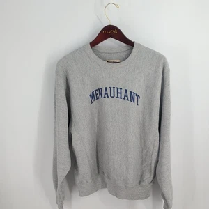 Vintage Champion Men Auhant Crew Neck Pullover Sweatshirt Heather Gray Size S - Picture 1 of 8