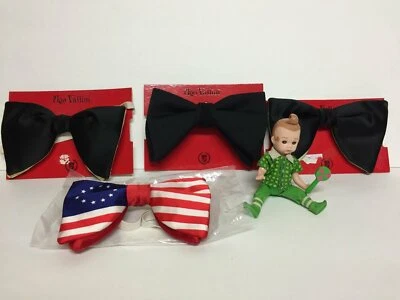 Ugo Vallini 黑色领结领结燕尾服缎面防锈夹 批量 4 — 第 1/4 张图片