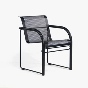1980 Richard Schultz & Knoll Prototype Flat Matte Black Outdoor Dining Armchair - Picture 1 of 10