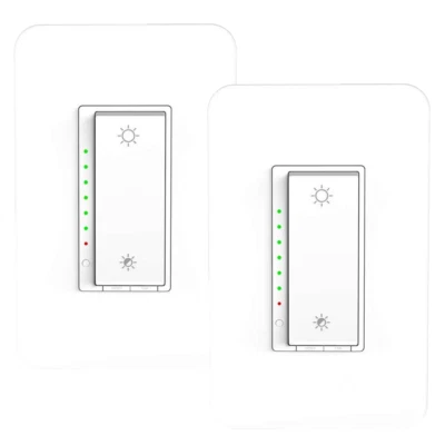 NEXETE 2X Smart Light Wi-fi Dimmer Switch Works with Amazon Alexa Google Home