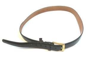 Trafalgar Belt 36 Leather Black Metal Tip Silver Croc Print Mens 104 6 - Picture 1 of 5